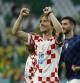 Luka Modric celebrando el triunfo croata ante Brasil