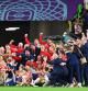 Los futbolistas de Croacia celebran su clasificación para semifinales