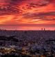 Amanecer rojo en Barcelona.
