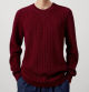 Adolfo Dominguez, jersey de hombre en rojo con cuello redondo