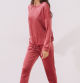 Pijama largo terciopelo brillos rojo