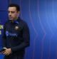 Xavi Hernández en la sala de prensa de la Ciutat Esportiva Joan Gamper
