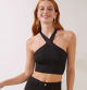 Top halter canalé negro