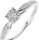 Miore anillo sortija de compromiso para mujer oro blanco 9kt 375 con diamantes naturales talla brillante 0,20 ct