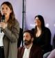 La ministra de Igualdad, Irene Montero, este sábado en Murcia en un acto de Podemos