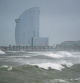 Tormenta en la playa de Barcelona este martes, 7 de febrero