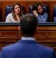 Las ministras Irene Montero e Ione Belarra escuchan una intervención del presidente Pedro Sánchez un pleno reciente del Congreso