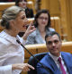 La vicepresidenta segunda y ministra de Trabajo y Economía Social, Yolanda Díaz, y el presidente del Gobierno, Pedro Sánchez, durante una sesión de control al Gobierno en el Senado, a 21 de febrero de 2023, en Madrid (España). Durante la sesión, el PP ha aludido a la división que existe, según el PP, entre el PSOE y Unidas Podemos. El líder del Partido Popular ha mencionado las diferentes opiniones que se han mostrado estas semanas dentro del Gobierno de PSOE y Unidas Podemos en normas como la Ley del ‘solo sí es sí’, la Ley de Bienestar Animal, la Ley Trans o la Ley de Vivienda.
21 FEBRERO 2023;PLENO;SESIÓN PLENARIA;
Fernando Sánchez / Europa Press
21/02/2023