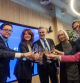 Roger Torrent, Paul Hudson, Laia Bonet y Raquel Tapia, entre otros, en la inauguración de la nueva sede de Sanofi en Barcelona