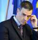 Spanish Prime Minister Pedro Sanchez reacts during his joint press conference with Finnish Prime Minister in Helsinki, Finland, on March 3, 2023. Lehtikuva/Heikki Saukkomaa/via REUTERS      ATTENTION EDITORS - THIS IMAGE WAS PROVIDED BY A THIRD PARTY. NO THIRD PARTY SALES. NOT FOR USE BY REUTERS THIRD PARTY DISTRIBUTORS. FINLAND OUT. NO COMMERCIAL OR EDITORIAL SALES IN FINLAND.