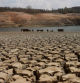 Paisaje de sequía en Sau.