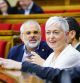 La diputada de Ciudadanos Anna Grau, entre Carlos Carrizosa y Joan García, en el pleno