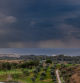 Cortinas de lluvia frente a la costa de Mijas.