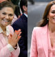 Victoria de Suecia y Kate Middleton han coincidido en la elección de un traje rosa