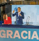 Jose Luis Martinez-Almeida, Alberto Nuñez Feijoo e Isabel Diaz Ayuso, celebran victoria partido popular en Madrid.