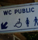 Un indicador de lavabo público