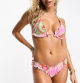 Bikini triangular con estampado de ondas y bordes festoneados de Playful Promises