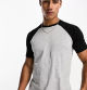 Camiseta gris y negra con mangas raglán de Threadbare