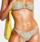 Braguitas de bikini morado y verde con diseño estampado de Urban Threads