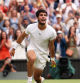 LONDON, ENGLAND - JULY 16: Carlos Alcaraz of Spain celebrates winning Championship Point in the Men's Singles Final against Novak Djokovic of Serbia on day fourteen of The Championships Wimbledon 2023 at All England Lawn Tennis and Croquet Club on July 16, 2023 in London, England. (Photo by Julian Finney/Getty Images)