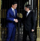 Pedro Sánchez y Carles Puigdemont en un encuentro en el Palau de la Generalitat, en 2016