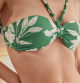 Top bikini bandeau flores verde