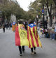 FOTO: MANÉ ESPINOSA. CONSECUENCIAS DE LA HUELGA GENERAL EN CATALUNYA EN PROTESTA POR LA RESOLUCION DEL 1-0. MANIFESTANTES CON BANDERAS ESPAÑOLA E INDEPENDENTISTA PASEAN X RAMBLA CATALUNYA