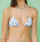 Top bikini triangular cortina flores