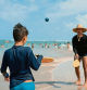Father, Son, Tennis, Sunny Day, Beach