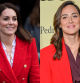 Kate Middleton y Tamara Falcó con blazers en color rojo, el tono estrella del otoño