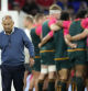 Eddie Jones, durante el calentamiento del Gales-Australia del Mundial de Francia