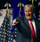 Republican presidential candidate former President Donald Trump gestures after speaking Wednesday, Oct. 11, 2023, at Palm Beach County Convention Center in West Palm Beach, Fla. (AP Photo/Rebecca Blackwell)