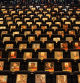 TOPSHOT - Portraits of people killed, missing or abducted during the surprise attack on southern Israel on October 7, 2023, are placed on the seats of the Smolarz Auditorium at Tel Aviv University, in a memorial exhibition titled 