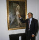 Milan, Italy, 1985, Silvio Berlusconi joking with a nude female painting (Photo Archivio Cicconi/Getty Images)