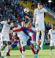 Soccer Football - LaLiga - FC Barcelona v Real Madrid - Estadi Olimpic Lluis Companys, Barcelona, Spain - October 28, 2023 Real Madrid's Federico Valverde and teammates in action with FC Barcelona's Ronald Araujo REUTERS/Albert Gea