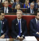 Moreno Bonilla, Alfonso Rueda y Pere Aragonés, presidentes autonómicos de Andalucía, Galicia y Catalunya, en el Senado.
