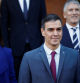Spain's re-elected Prime Minister Pedro Sanchez poses with new members of the government for a family photo before their first cabinet meeting at Moncloa Palace in Madrid, Spain, November 22, 2023. REUTERS/Juan Medina