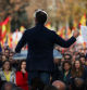 People's Party leader Alberto Nunez Feijoo speaks during a demonstration against the pacts made by Spain's socialist government with the Catalan separatist Junts party, which includes amnesties for people involved with Catalonia's failed 2017 independence bid, at Temple of Debod in Madrid, Spain December 3, 2023. REUTERS/Isabel Infantes