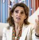 Dubai (United Arab Emirates), 05/12/2023.- Spanish Third Deputy Prime Minister and Ecological Transition and Demographic Challenge Minister Teresa Ribera speaks during an interview at the 2023 United Nations Climate Change Conference (COP28), in Dubai, United Arab Emirates, 05 December 2023. (Emiratos Árabes Unidos) EFE/EPA/MARTIN DIVISEK