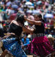 CUZCO, PERU - DECEMBER 25: Two women fight during Takanakuy celebrations in the region of Chumbivilcas, Cuzco in the Andes of southern Peru on December 25, 2014. The Takanakuy is a traditional celebration held every December 25. The celebration can last many days. The word