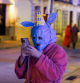 A reveller dresses up as the character of a horror rabbit to celebrate the New Year in Coin, near Malaga, southern Spain January 1, 2024. REUTERS/Jon Nazca