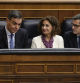 Sánchez, junto a sus ministros Montero y Bolaños, el pasado martes en el Congreso.