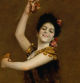 Detalle de ‘Carmencita’, por William Merritt Chase, 1890.