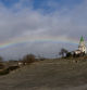 Arco iris en torno al santuario de Puig-agut. Imágenes de Carme Molist Vidal