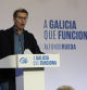 El presidente del PP, Alberto Núñez Feijóo, en un acto electoral en Sarria, Lugo