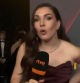 La comunicadora Inés Hernand durante el directo de la alfombra roja de los Goya para RTVE Play.