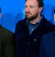 (L-R) US producer and actor Matt Damon, Belgian director Tim Mielants and Irish actor and producer Cillian Murphy pose during the photo call for the film 'Small Things Like These' presented in competition prior to the opening of the 74th Berlinale, Europe's first major film festival of the year, in Berlin on February 15, 2024. 'Small Things Like These', a drama about Ireland's notorious laundries used as prison camps for 'fallen' young women, will celebrate its world premiere during the opening of Berlin's international film festival on February 15. (Photo by John MACDOUGALL / AFP)