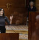La presidenta de la Comunidad de Madrid, Isabel Díaz Ayuso (d), interviene en el pleno de la Asamblea de Madrid, este jueves
