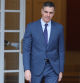 Spain's Prime Minister Pedro Sanchez arrives to welcome Guatemala's President before their meeting at La Moncloa Palace in Madrid, on February 22, 2024. (Photo by Pierre-Philippe MARCOU / AFP)