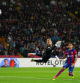 Barcelona's Brazilian forward #11 Raphinha scores past Las Palmas' Spanish goalkeeper #01 Aaron Escandell during the Spanish league football match between FC Barcelona and UD Las Palmas at the Estadi Olimpic Lluis Companys in Barcelona on March 30, 2024. (Photo by Pau Barrena / AFP)